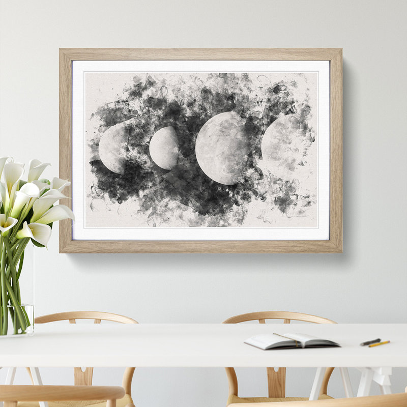 Moons of Jupiter - Picture Frame Painting Print, Oak Framed, 36cm H x 48cm W x 2cm D