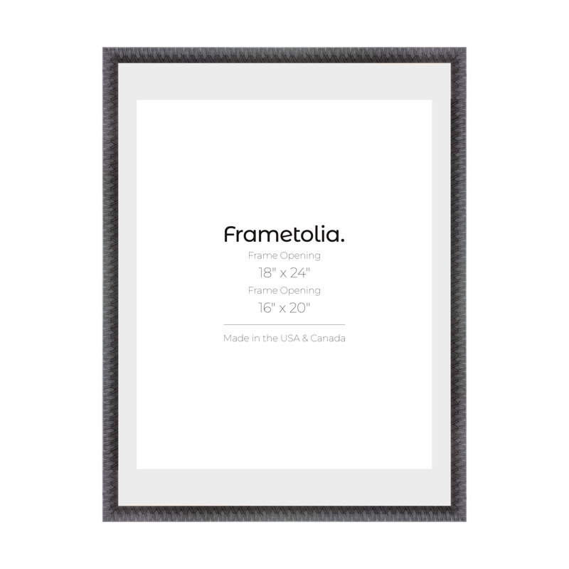 Cadre mural Frametolia Art Deco - largeur 7/8 po - passe-partout étroit, 18 po x 24 po, Noir