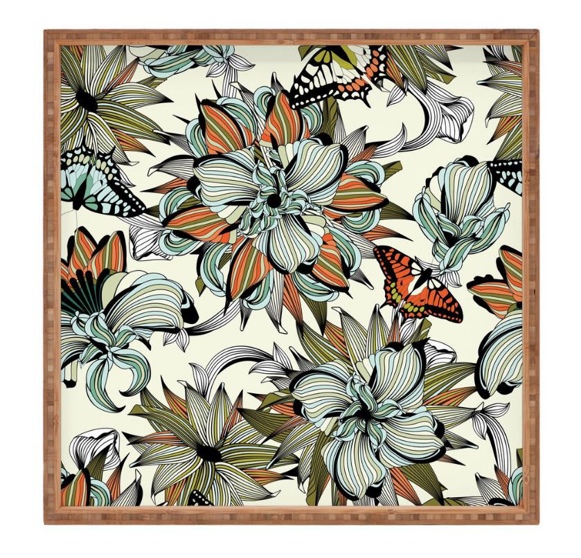 Blooming Garden Serving Tray East Urban Home