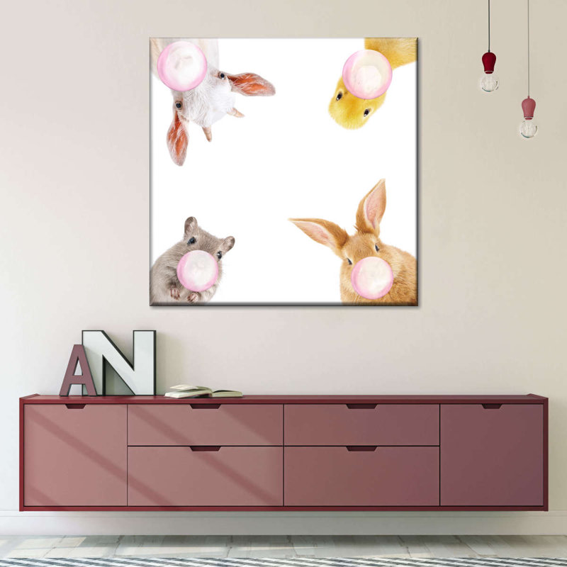 «Fluffy Bubble Gum» sur toile, H 10 po x l 10 po