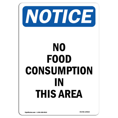 No Food Consumption in This Area Sign