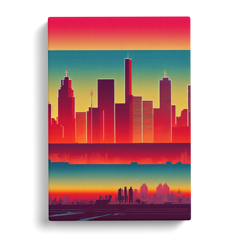 City Skyline Layers - Wrapped Canvas Print, 50cm H x 35cm W x 3cm D