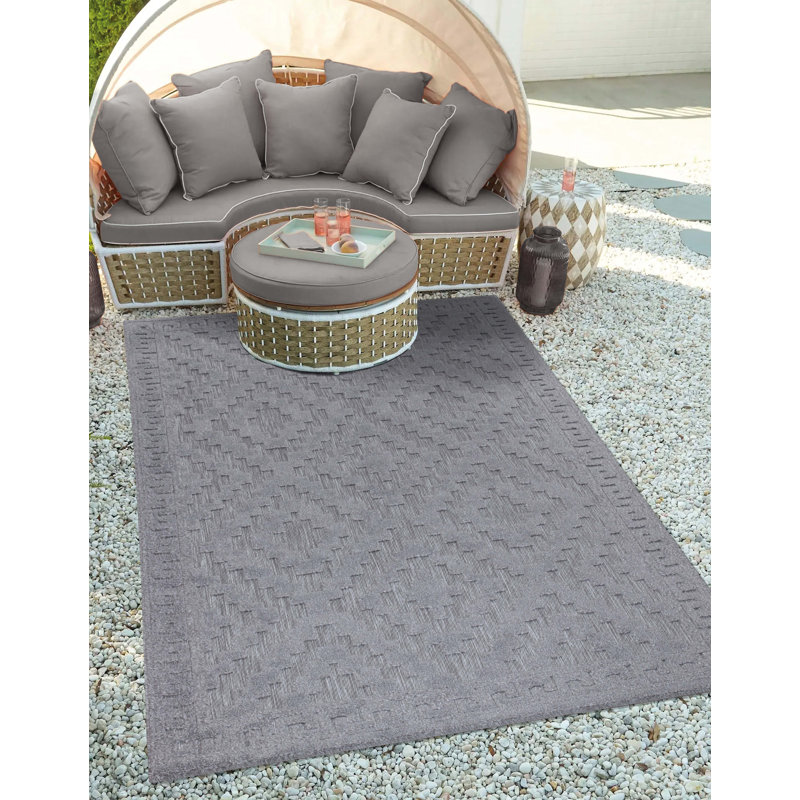 Zabel Machine Woven Grey Indoor Rug, Rectangle 50 x 80cm