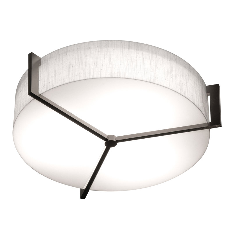 Leeroy Flush Mount, Espresso, Linen White