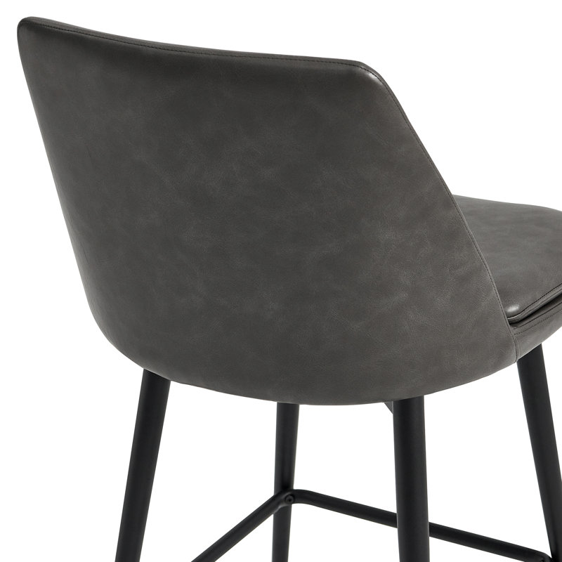 Tabouret Betzalel, Gris, Tabouret de comptoir (siège d'une hauteur de 27 p