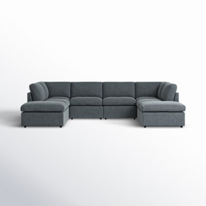 ( incomplete ) Arvill Amuri 129'' Wide Symmetrical Modular Corner Sectional with Ottoman