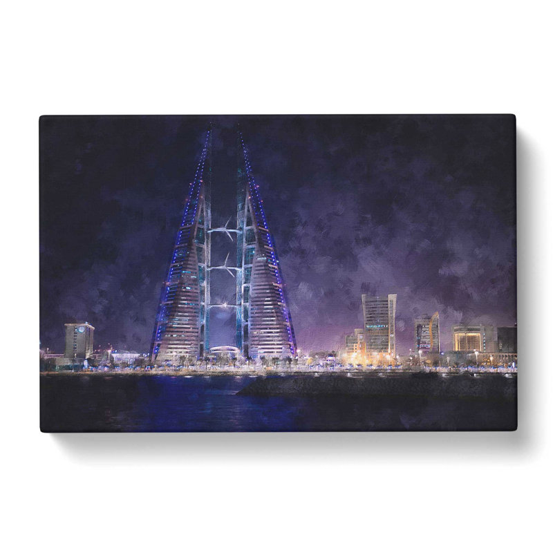 Trade Centre in Manama Bahrain - Wrapped Canvas, 35cm H x 50cm W x 3cm D