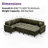 3 Piece U-Shaped Sectional Sofa Bed Pull Out Sleeper Couch With Storage Ottoman-908796318