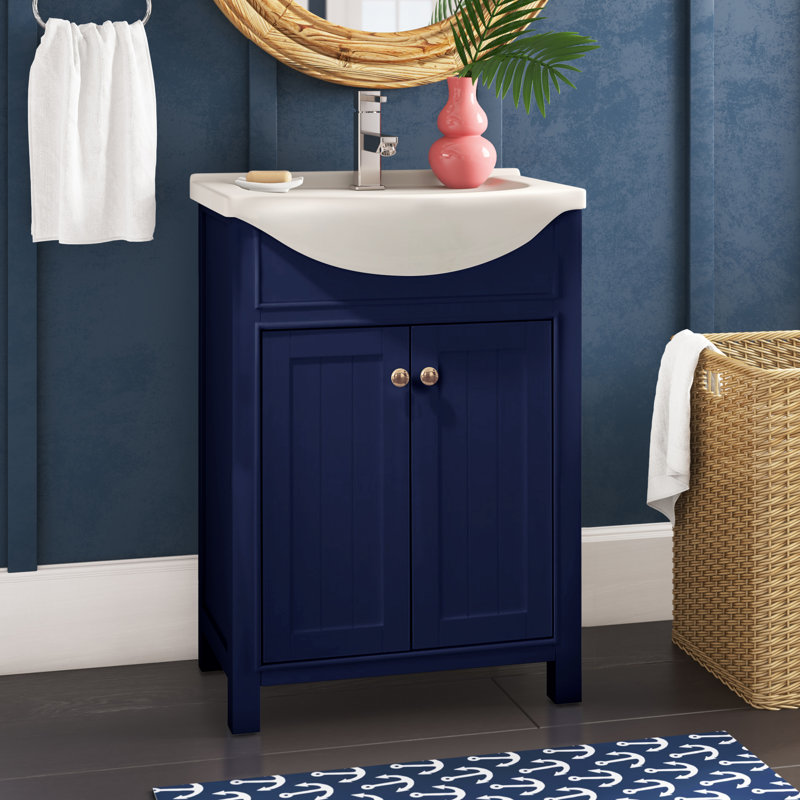 Ensemble de meuble-lavabo simple 24 po Carolyn, Bleu