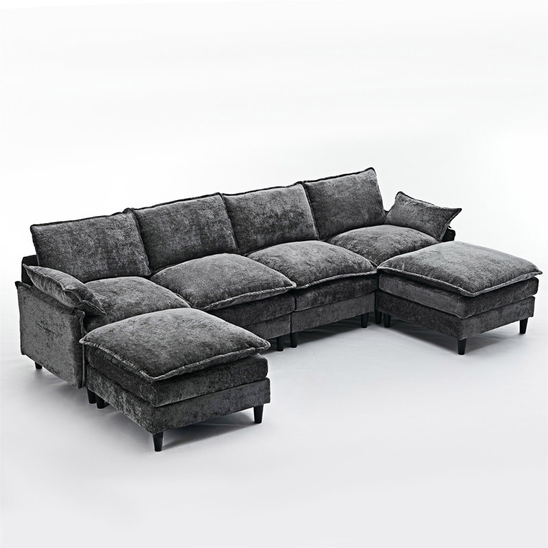 Canapé modulaire modulaire, Gris foncé