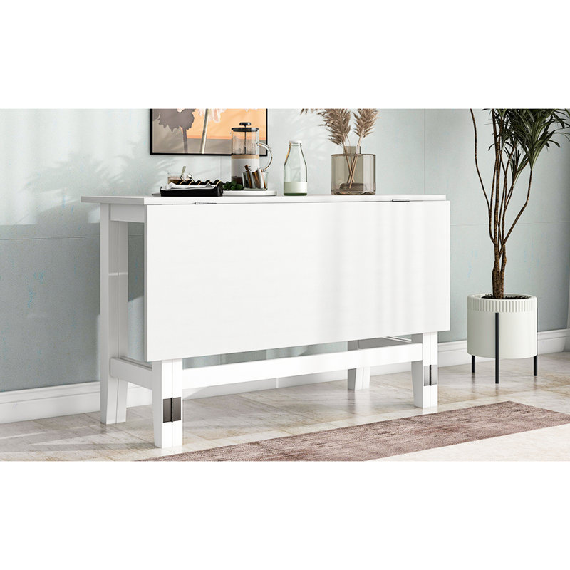 White Rectangular Drop Leaf Dining Table, Style, Suitable For 4 In Room Table With Leaf, Design, Seats Kitchen Or