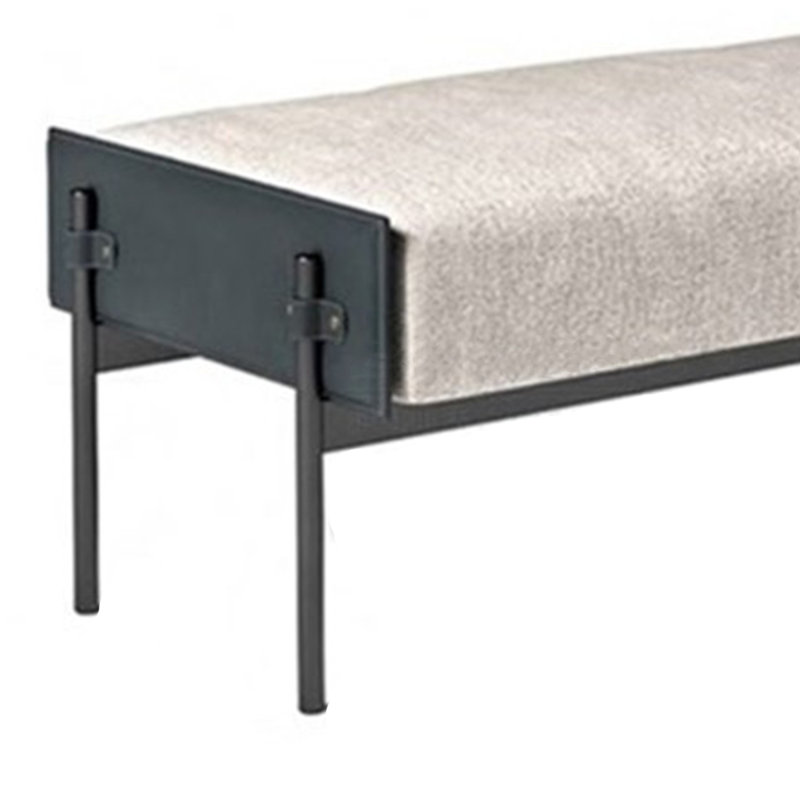 Repose-pieds simple avec repose-pieds en métal, H 17,72 po x l 47,24 po x P 17,72 po