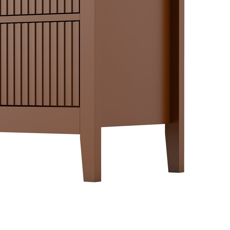 6 tiroirs 47 po Large commode, Brun