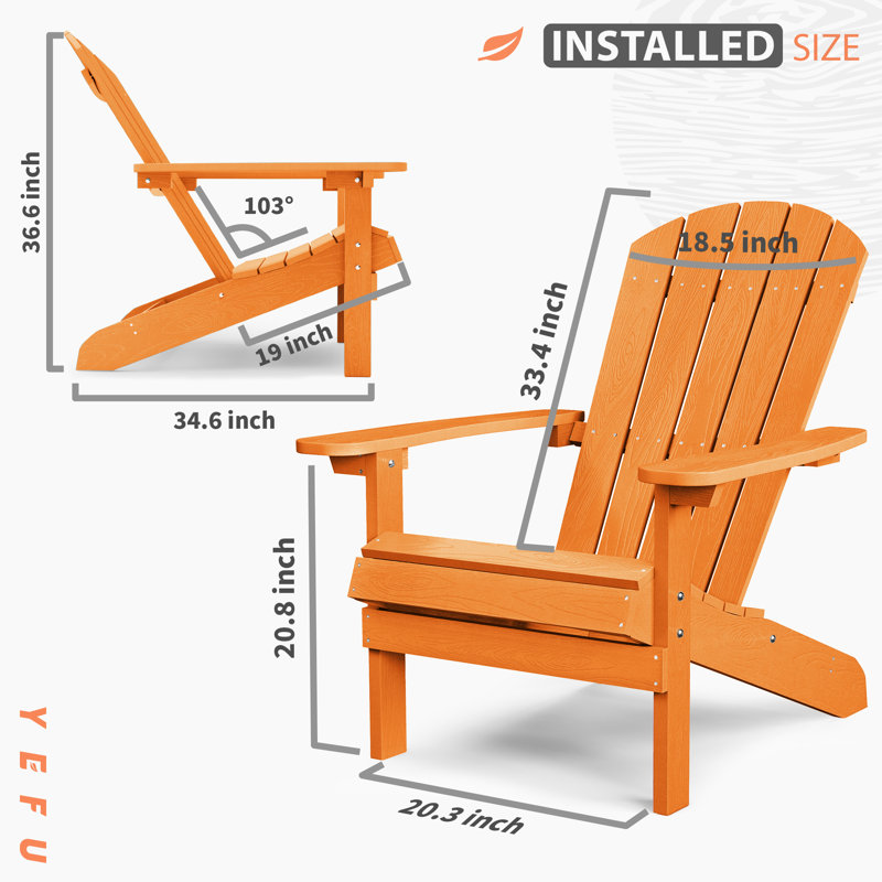 Pusch Plastic Adirondack Chair, Tangerine