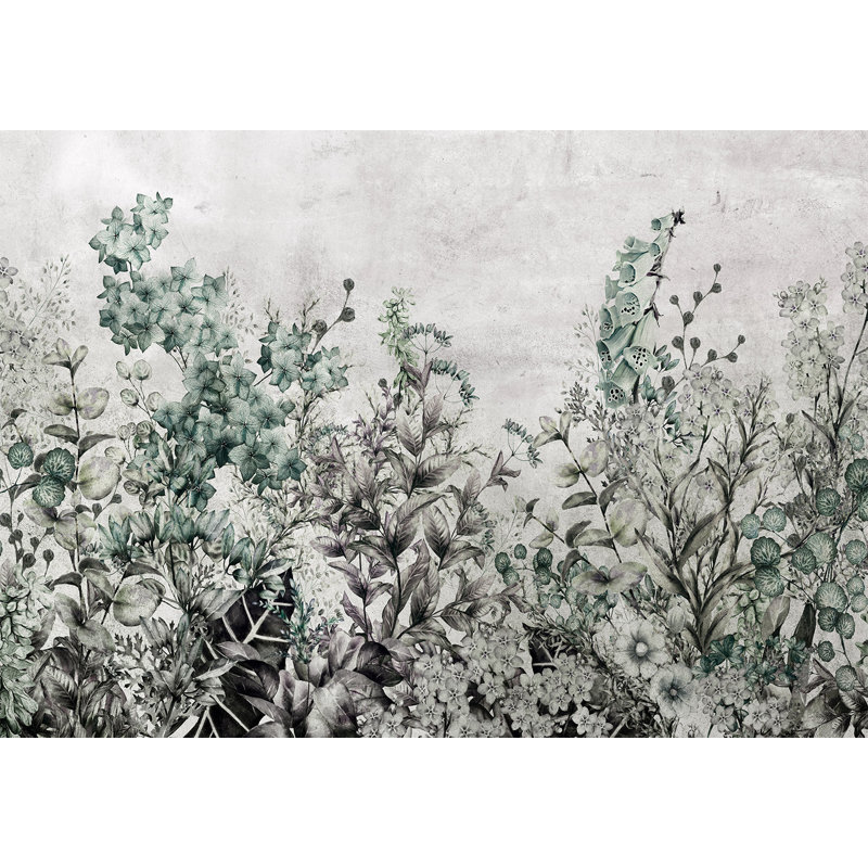 Murale botanique pelez et collez - Mystère des herbes, L 82 po x l 115 po