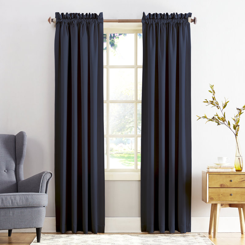 Panneau de rideau obscurcissant en polyester Millen, Marine, l 54 po x L 95 po
