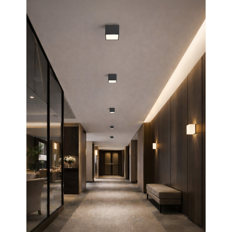 Marco LED Cube Flush-Mount - Matte Black