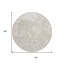 Tapis extérieur rond lavable abstrait ivoire et blanc cassé 8 pi