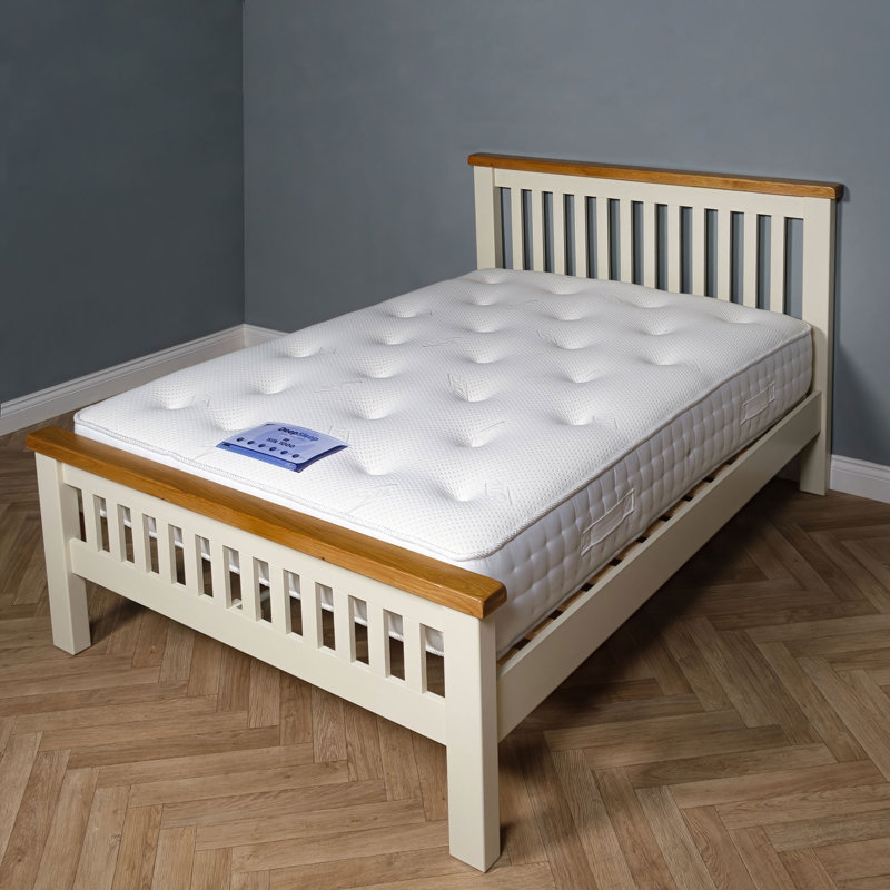 Westow Oak 5Ft Kingsize Oak Bed Frame, Brown/Cream, Kingsize (5')