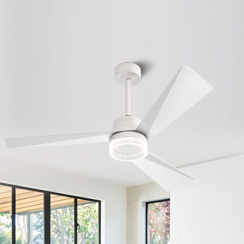 Corwun 52'' Ceiling Fan with LED Lights, White