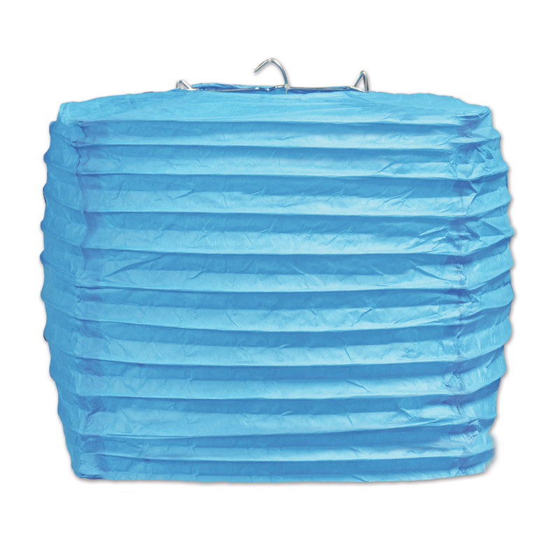 Lanterne sur papier carrée, Turquoise