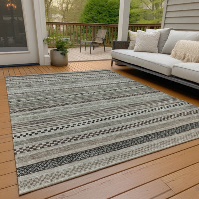 Machine Washable Indoor/Outdoor Claudian ACN1625 Taupe Rug