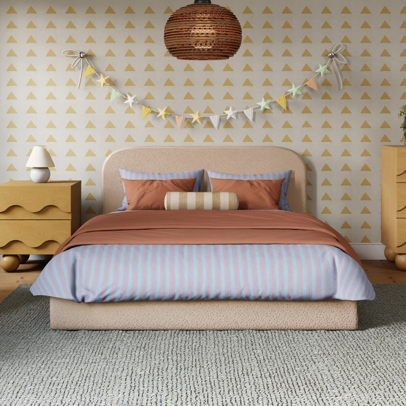 Nara Twin Bed, Chai Shearling, Full