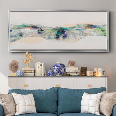 Abstract Mountain Range- Framed Canvas
