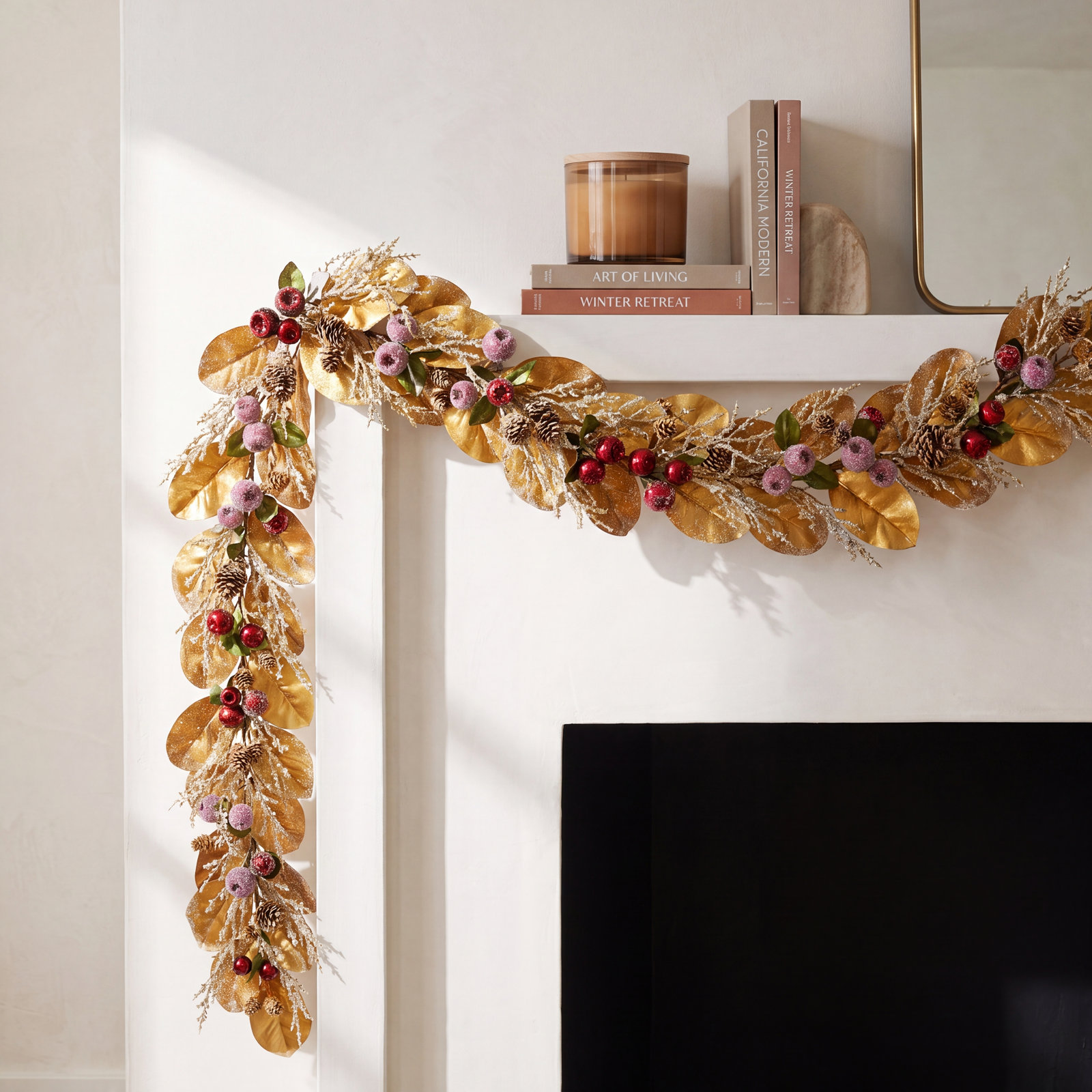 60" Golden Berry Christmas Garland