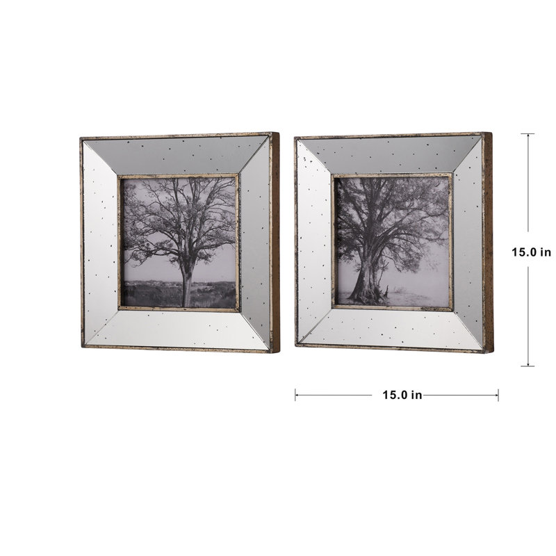 Paire de cadres photo rétro 15 "x 15" en argent rétro