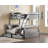 Taya Transitional Twin over Full Bunk Bed with Storage Drawers and Ladder in Gray