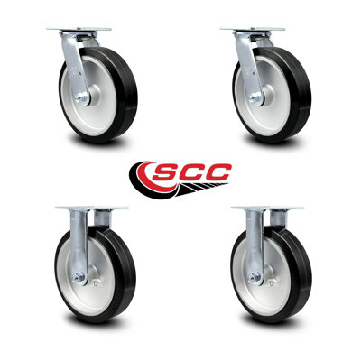 4 Piece Rubber on Aluminum Caster Set