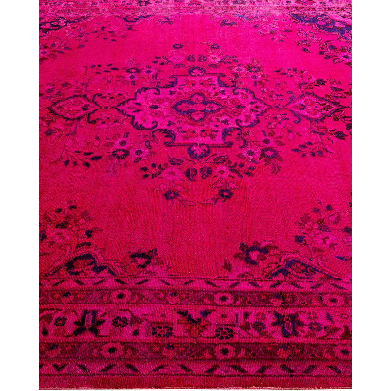 Tapis rose fait à la main Mazzi, unique en son genre