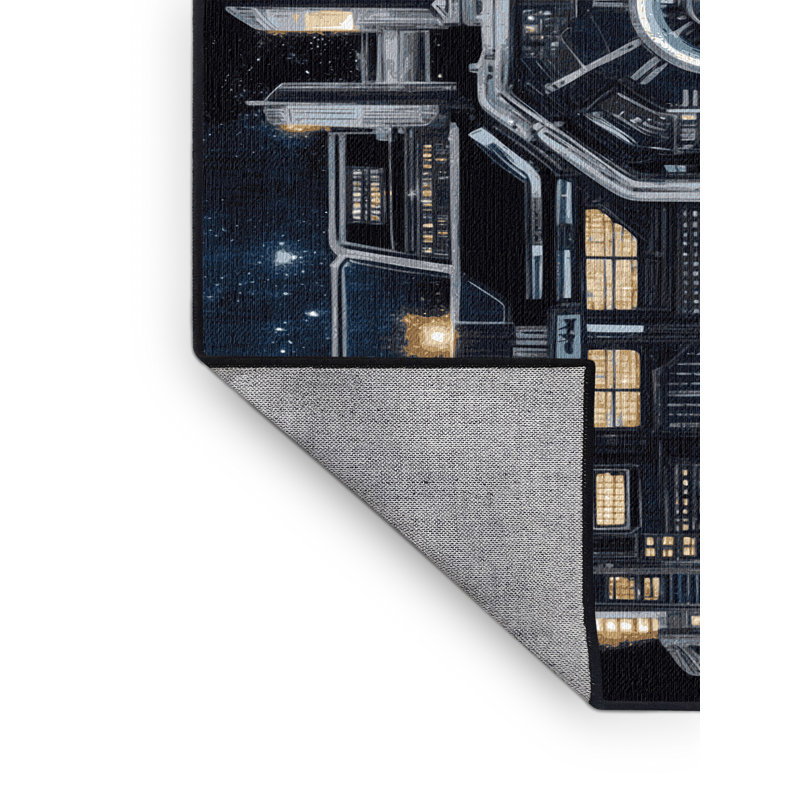 Machine Washable Space Gray Area Rug, Rectangle 2' x 3'