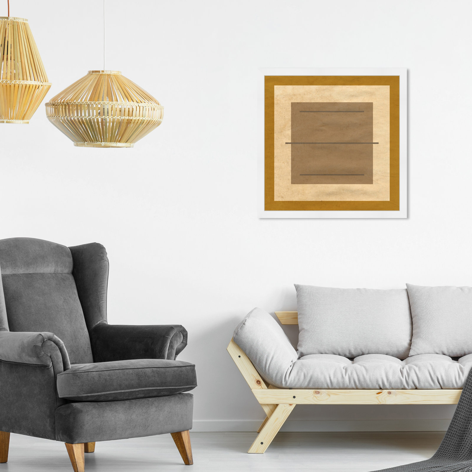 Amarillo Alberto Print by Oliver Gal, White, 22" H x 22" W x 0.5" D