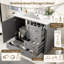 Meuble-lavabo moderne 36 po avec cadre solide, 1 porte à fermeture douce et 3 tiroirs, armoire de rangement moderne-1243423997
