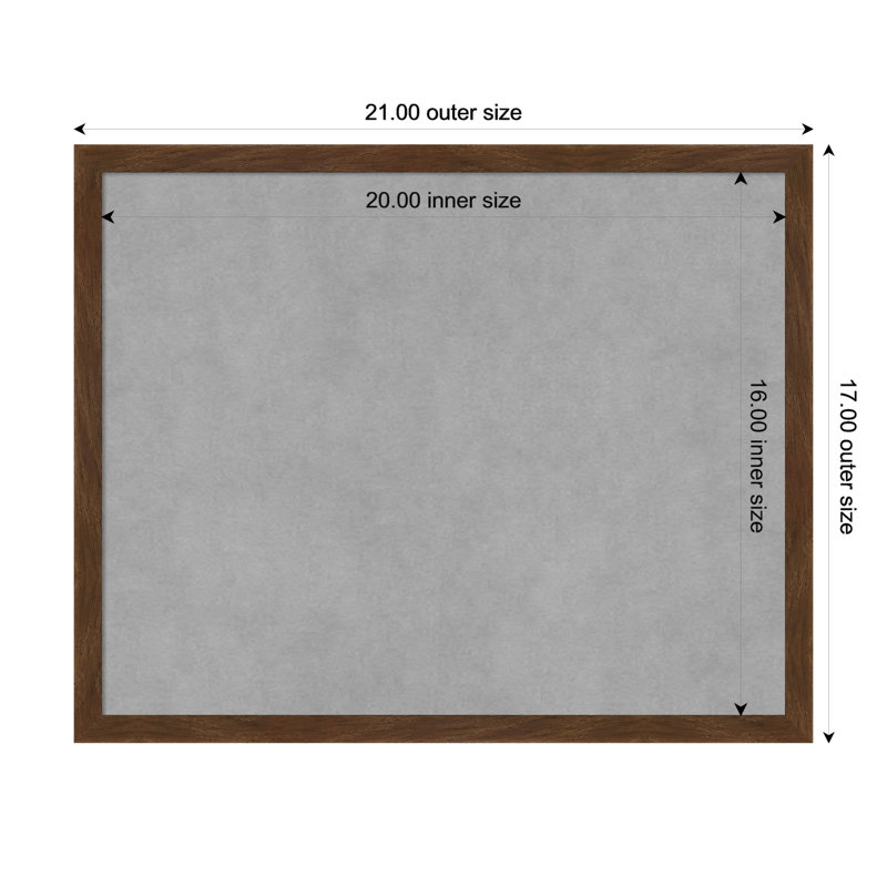 Tableau magnétique à cadre étroit Carlisle Brown, H 17 po x l 21 po
