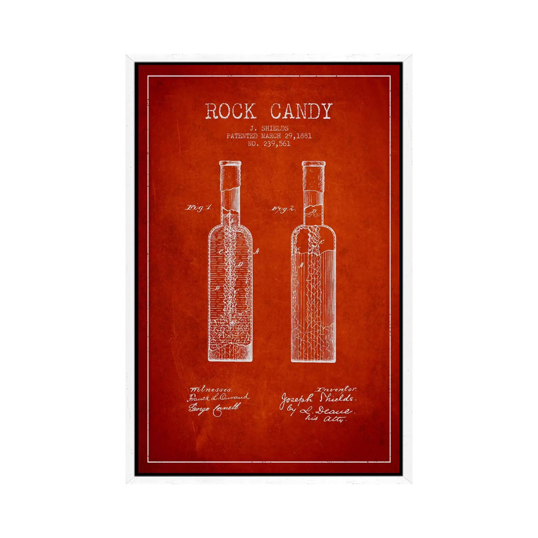 Rock Candy Red Patent Blueprint von Aged Pixel - Gallery-Wrapped Canvas Giclée on Canvas