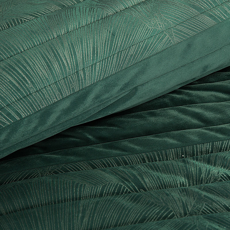 Megaira Polyester Solid Colour Bedspread, Dark/Green