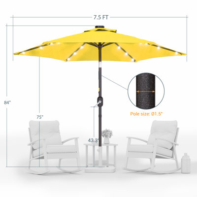 90'' Lighted Tilt Market Umbrella