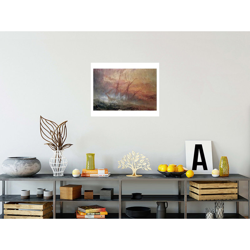 Détail d'un bateau à voile de l'esclave par Joseph Mallord William Turner - Impression giclée, H 22 po x l 28 po