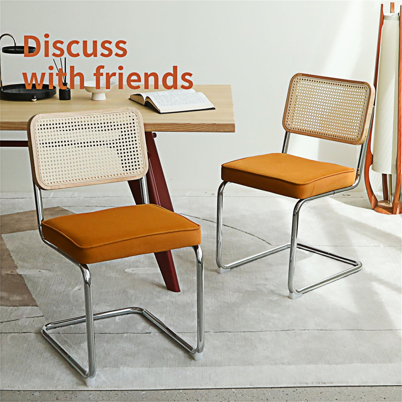 Ensemble de 2 chaises d'appoint rembourrées, Orange