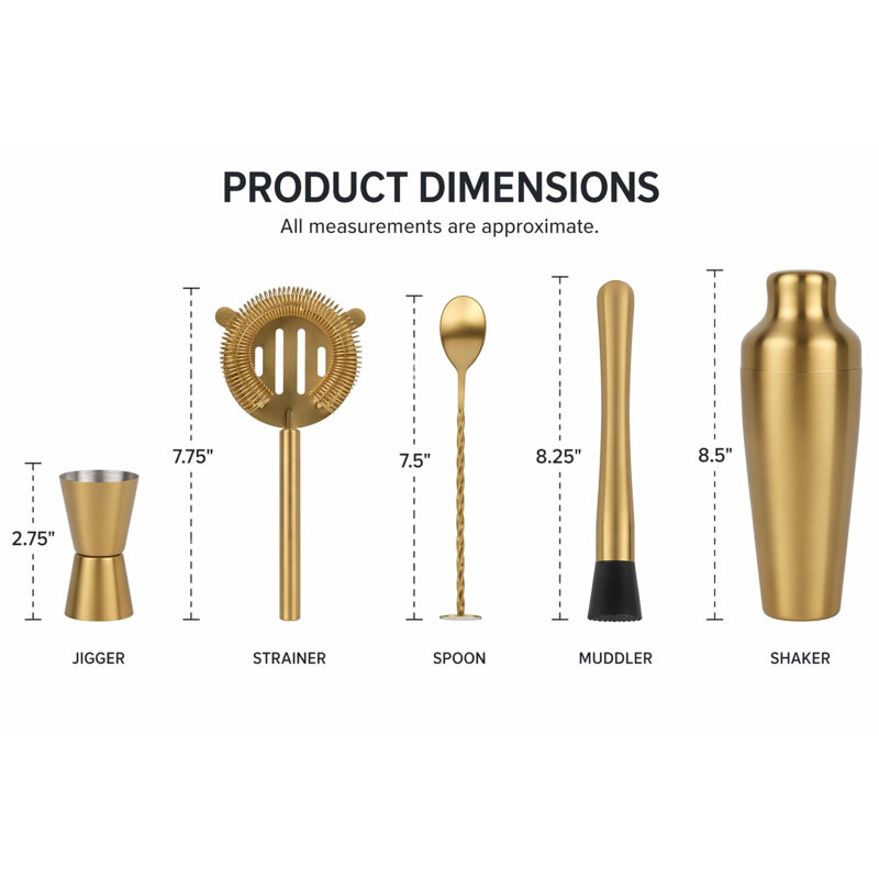 Ensemble d'outils de bar 5 pièces Houdini