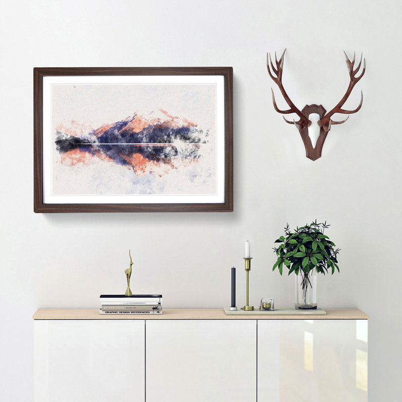 Mountain Sunshine in Canada - Picture Frame Graphic Art Print, Walnut Framed, 62cm H x 87cm W x 2cm D
