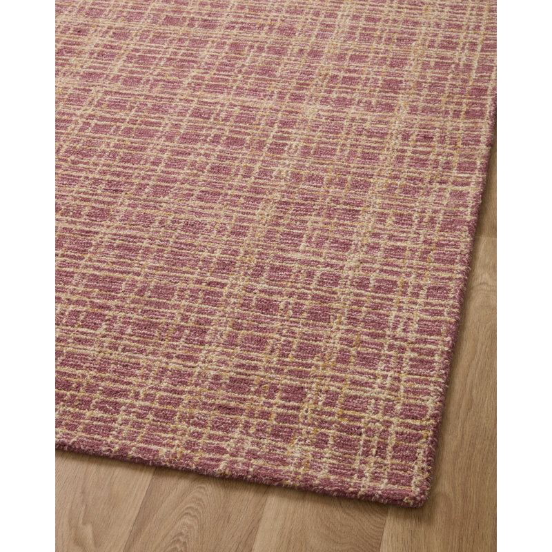 Chris Loves Julia x Loloi Polly Checkered Berry/Natural Area Rug, Rectangle 3'6" x 5'6"