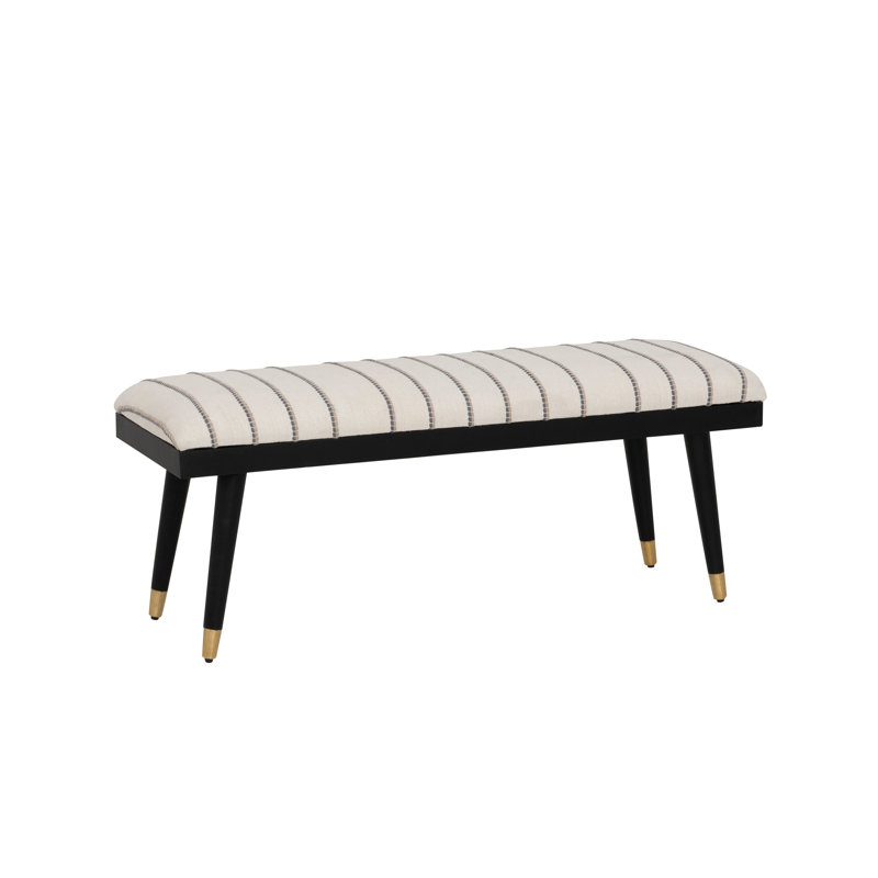 Conlan Upholstered Black and Cream Bench