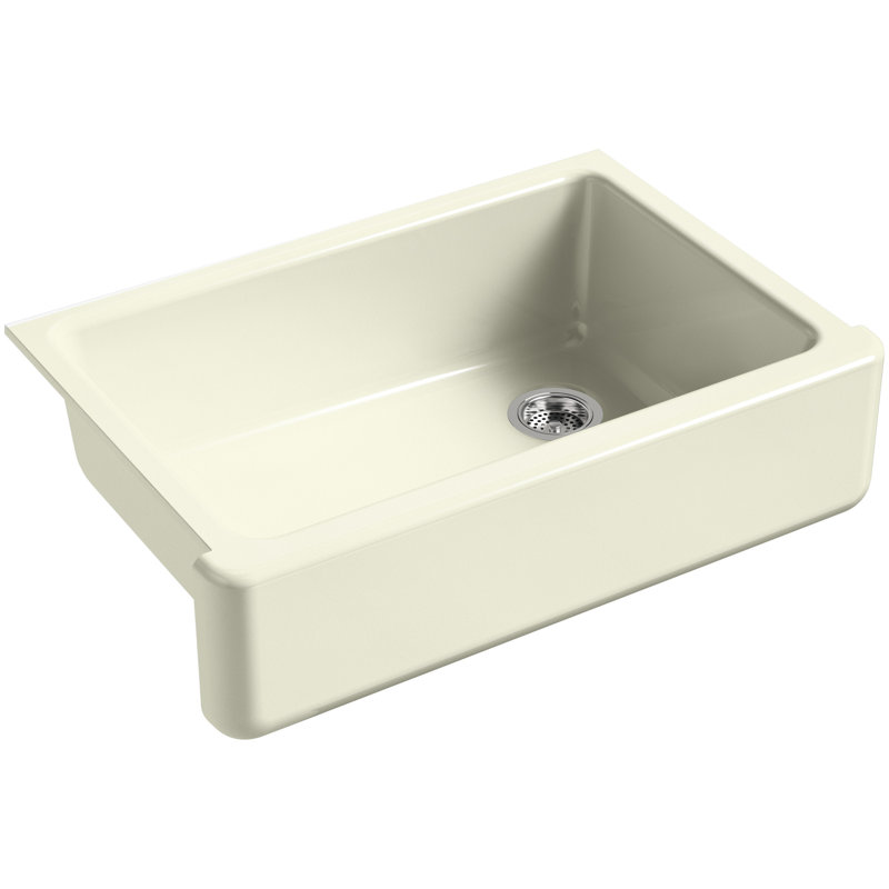 Évier de cuisine encastré à rebord et cuve simple avec tablier long 33 po x 22 Whitehaven®, Sucre de canne