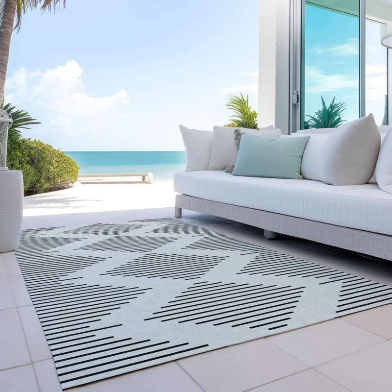 Tapis intérieur / extérieur lavable à la machine Chayden ACN1016, Rectangulaire 8 pi x 10 pi