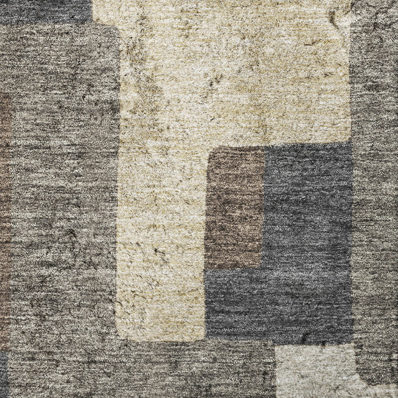 Washable Geometric Indoor Rug, Chocolate, 10' x 14'