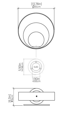 Sfera 1 - Light Armed Sconce, Imbuia